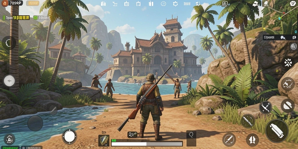 Screenshot menampilkan pemandangan indah dalam dunia terbuka 789RP.