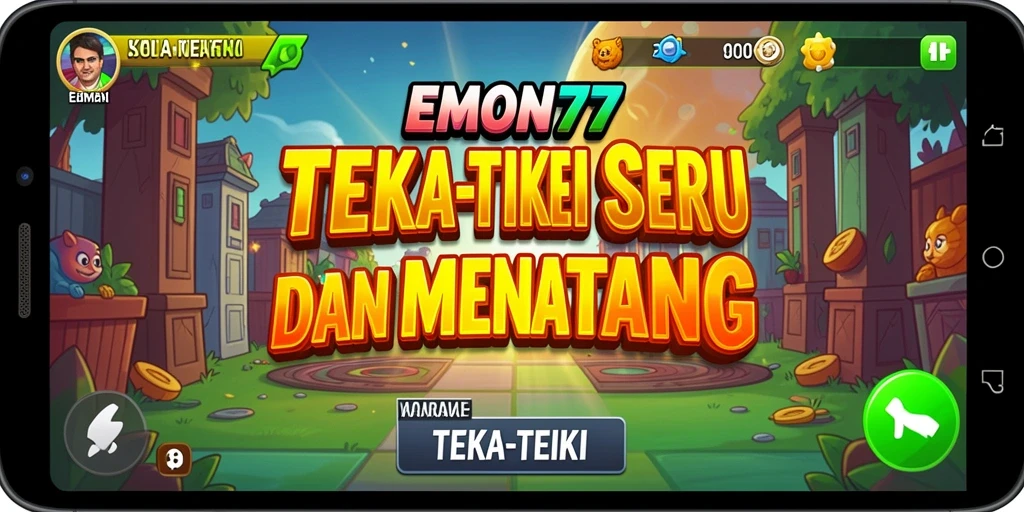 Tampilan antarmuka EMON77 yang menarik dan interaktif pada game Teka-Teki.