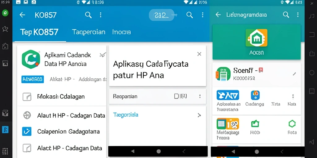 Tampilan antarmuka KO857 yang sederhana dan fungsional untuk cadangan data.