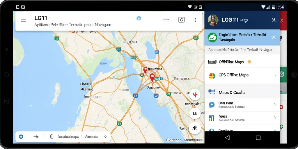Antarmuka LG111 yang sederhana dan fungsional untuk navigasi offline.