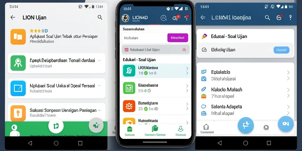 Tampilan antarmuka aplikasi LION4D untuk soal ujian.