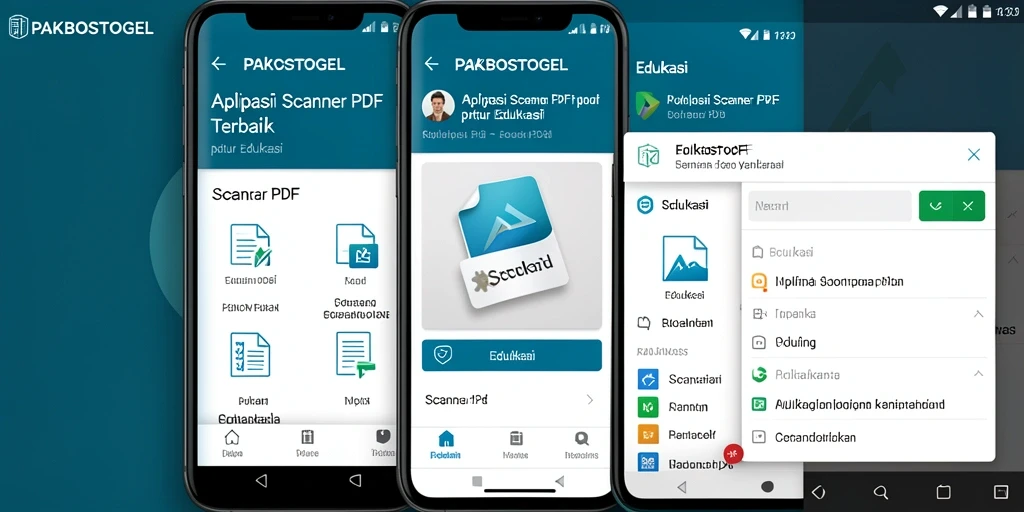 Antarmuka PAKBOSTOGEL menampilkan fungsi Scanner PDF yang intuitif.