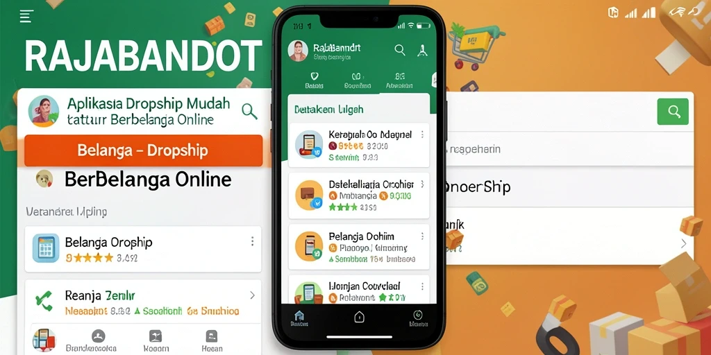 Tampilan antarmuka aplikasi RAJABANDOT untuk fungsi Dropship yang user-friendly.
