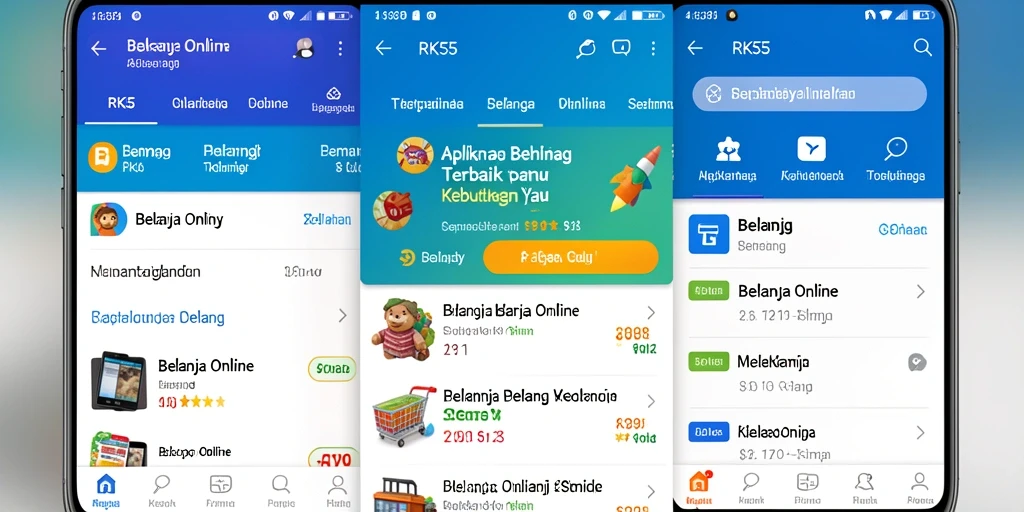 Antarmuka utama RK55 untuk belanja online yang mudah.