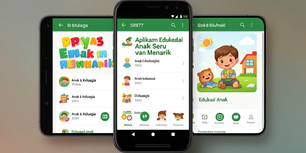 Antarmuka menarik dan interaktif dari aplikasi Edukasi Anak.
