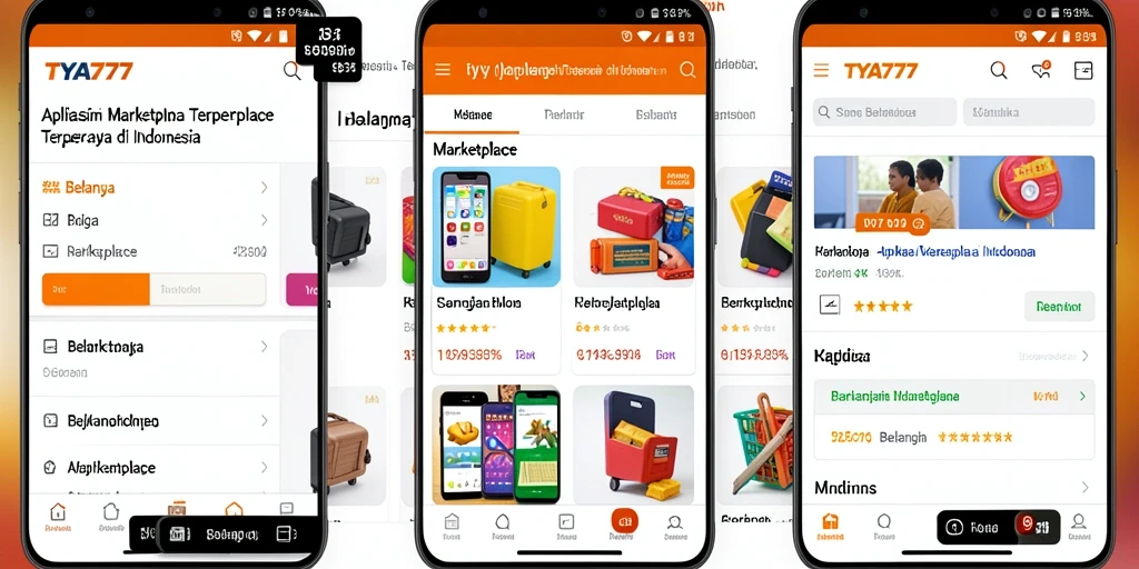 Antarmuka TYA777 yang user-friendly dan beragam produk menarik.
